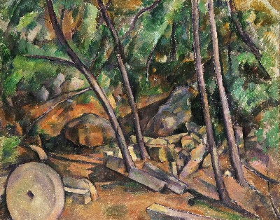 美国费城美术馆精品藏画高清图集TIF-5的作品-保罗·塞尚（Paul Cézanne），法国，1839-1906年——黑城堡公园里的磨石
