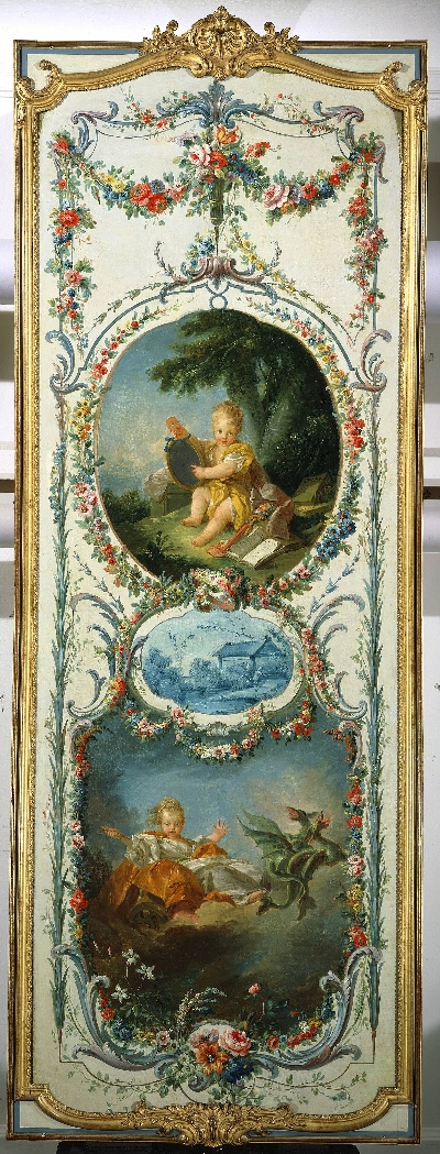 美国弗里克美术馆.-1美国弗利克美术馆_藏画高清实拍1的作品-弗朗索瓦·鲍彻——艺术与科学喜剧与悲剧，1750-1752年
