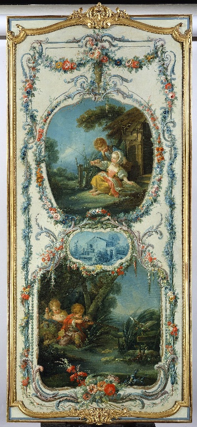 美国弗里克美术馆.-1美国弗利克美术馆_藏画高清实拍1的作品-弗朗索瓦·鲍彻——艺术与科学钓鱼与狩猎，1750-1752年