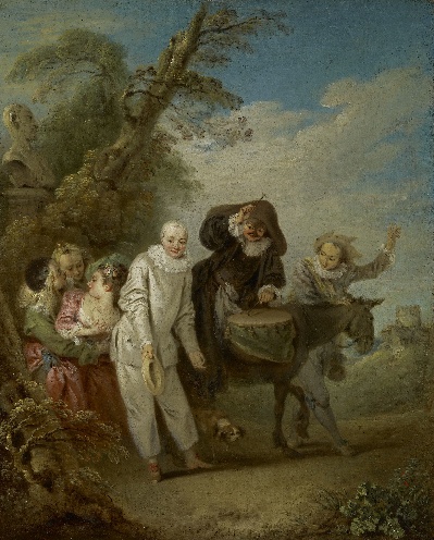 美国弗里克美术馆.-2美国弗利克美术馆_藏画高清实拍2的作品-Jean-Baptiste Pater - Procession of Italian Comedians, 1713-1736