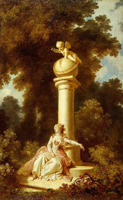 美国弗里克美术馆.-2美国弗利克美术馆_藏画高清实拍2的作品-Jean HonoréFragonard——爱情幻想的进展，1790-1791