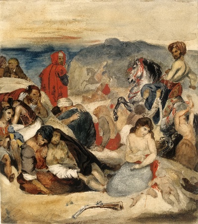 -21MSG082卢浮宫高清图集TIF- 7的作品-Eugène Delacroix——奇奥斯大屠杀