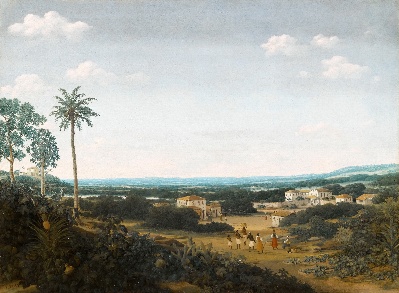 -22MSG082卢浮宫高清图集TIF- 8的作品-Frans Post -- A cloister of Capucin fathers...home of a Portuguese noble