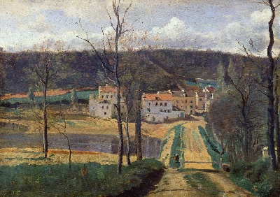 -5MSG082卢浮宫高清图集TIF- 13的作品-让·巴普蒂斯特·卡米尔·科罗——阿夫瑞之城——卡巴苏德之家
