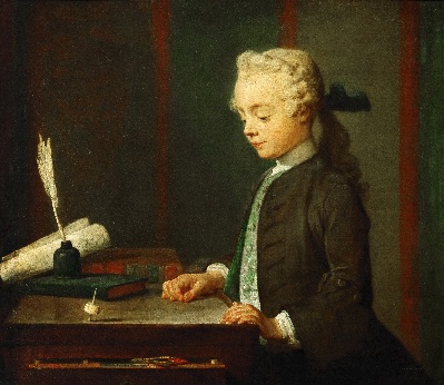 -6MSG082卢浮宫高清图集TIF- 14的作品-Jean-Siméon Chardin -- Portrait of the Son of M. Godefroy