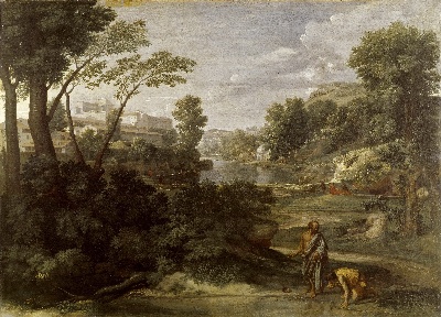 -8MSG082卢浮宫高清图集TIF- 16的作品-Nicolas Poussin——迪奥奇尼斯放弃碗的风景画