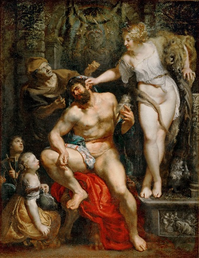 -9MSG082卢浮宫高清图集TIF- 17的作品-Peter Paul Rubens -- Hercules and Omphale