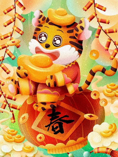 虎年国潮海报的PSD模板-9