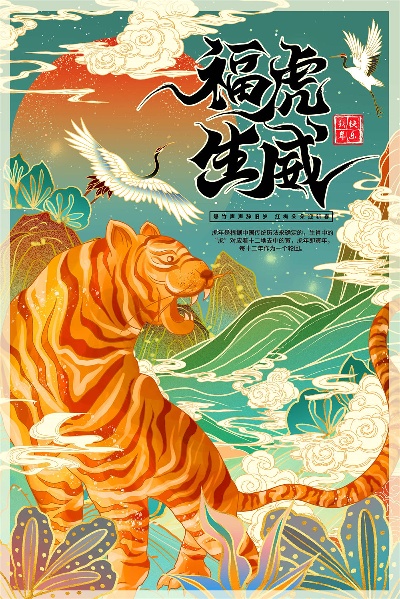 虎年国潮海报的PSD模板- 40