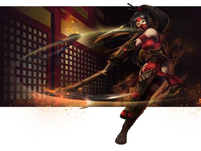 英雄联盟.暗影之拳 阿卡丽老版的作品-老版_绯红