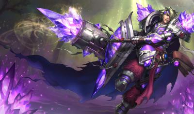 英雄联盟.瓦洛兰之盾 塔里克 宝石骑士老版的作品-Armor-of-the-Fifth-Age-Taric-Splash-Art-Chinese-League-of-Legends-Artwork-Wallpaper-lol