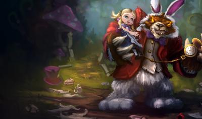 英雄联盟.黑暗之女 安妮老版的作品-Annie-in-Wonderland-Splash-Art-Chinese-Old-League-of-Legends-Artwork-Wallpaper-lol