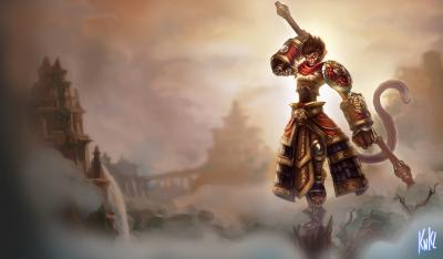 英雄联盟.0【全英雄分类A】一英雄一3GB第一部分齐天大圣 孙悟空的作品-Classic-Wukong-Splash-Art-Old-League-of-Legends-Artwork-Wallpaper-lol