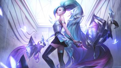 英雄联盟.月28日更新10.22版本-虚空之女-离群之刺-痛苦之佣-星籁歌姬-九尾妖狐KDA ALL OUT的作品-萨勒芬妮–KDA ALL OUT 超级巨星