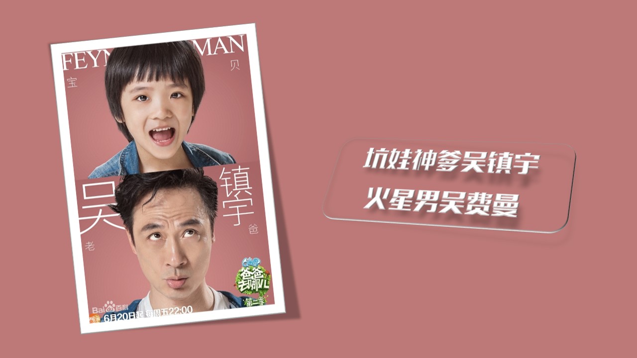 商务.静态卡通ppt《爸爸去哪儿》第二季——萌娃星爸精彩图集ppt模板——图文的PPT模板-2/26