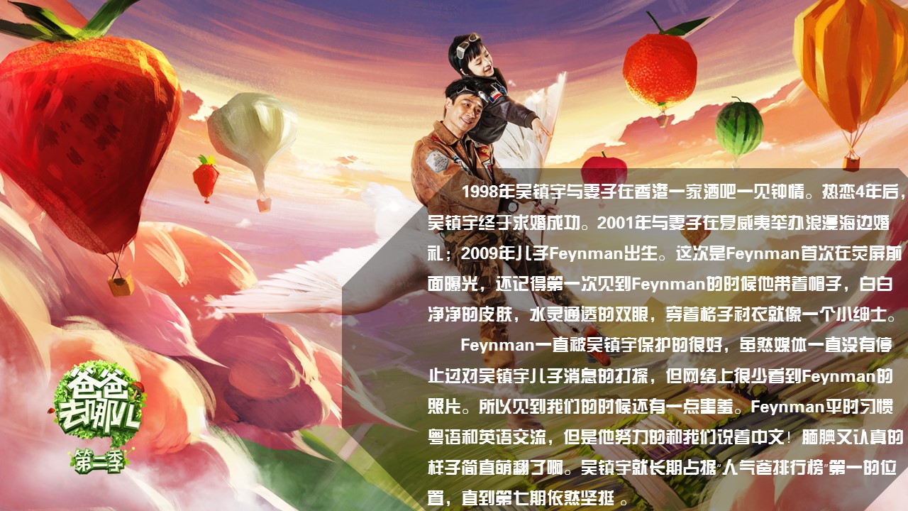 商务.静态卡通ppt《爸爸去哪儿》第二季——萌娃星爸精彩图集ppt模板——图文的PPT模板-4/26
