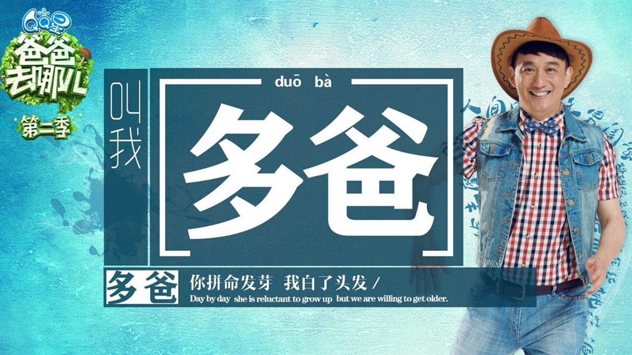 商务.静态卡通ppt《爸爸去哪儿》第二季——萌娃星爸精彩图集ppt模板——图文的PPT模板-6/26