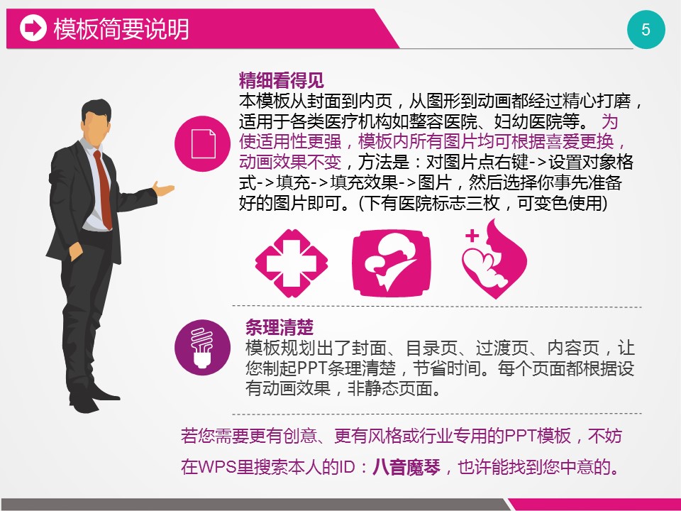 商务.医院医生医疗卫生药品通用——图文的PPT模板-5/40