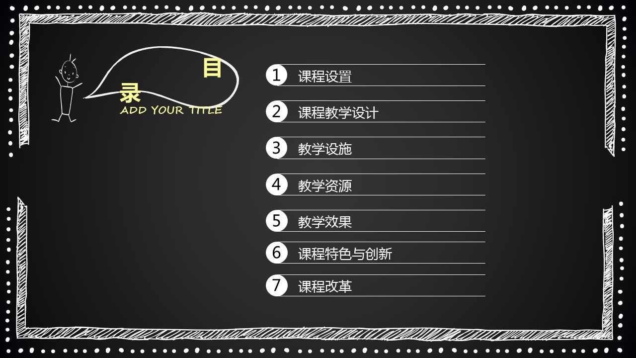 商务.教育教师黑板风说课通用——图文的PPT模板-2/37