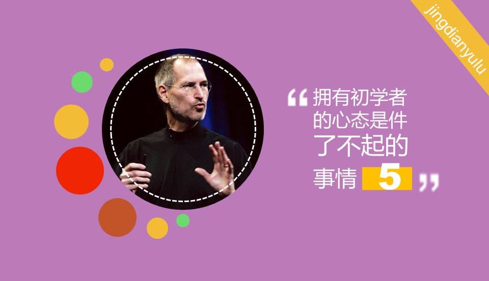 商务.读书生活乔布斯经典语录选PPT——图文的PPT模板-6/17
