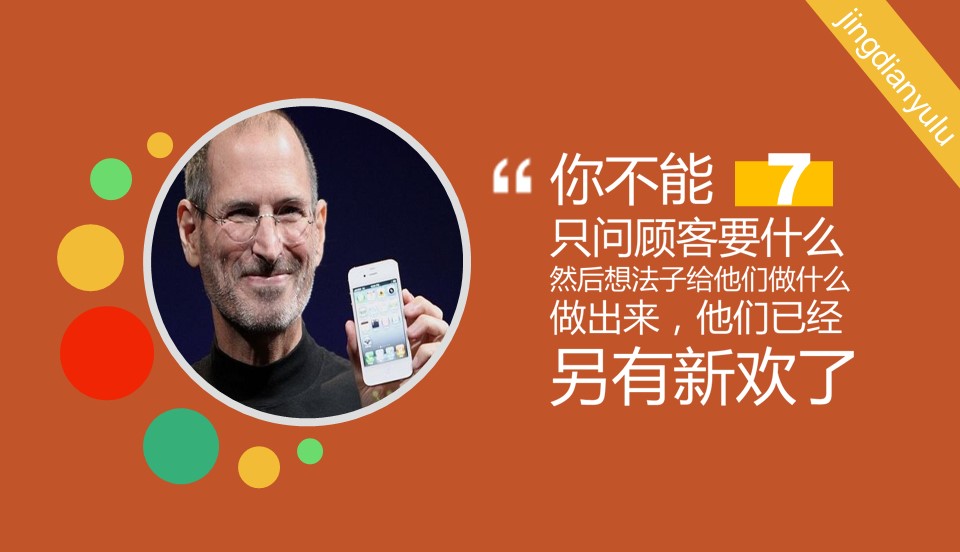 商务.读书生活乔布斯经典语录选PPT——图文的PPT模板-8/17
