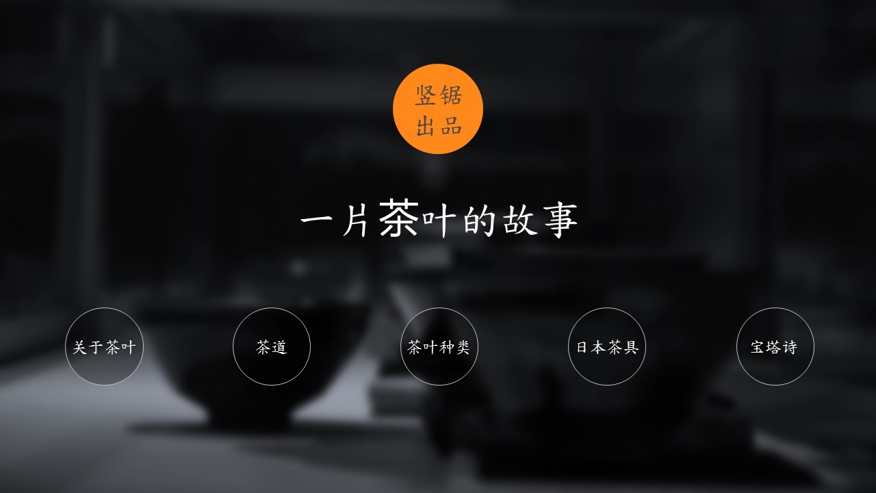商务.读书生活精品-茶道茶文化介绍PPT作品——图文的PPT模板-1/15