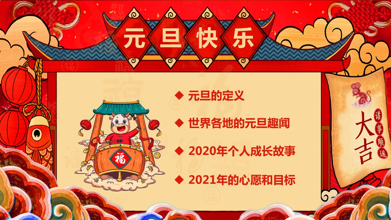 商务.元旦快乐PPT模板16的PPT模板-2/30