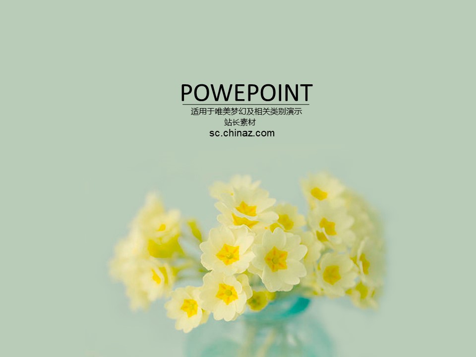 商务.图文唯美梦幻花朵ppt4035的PPT模板-1/15