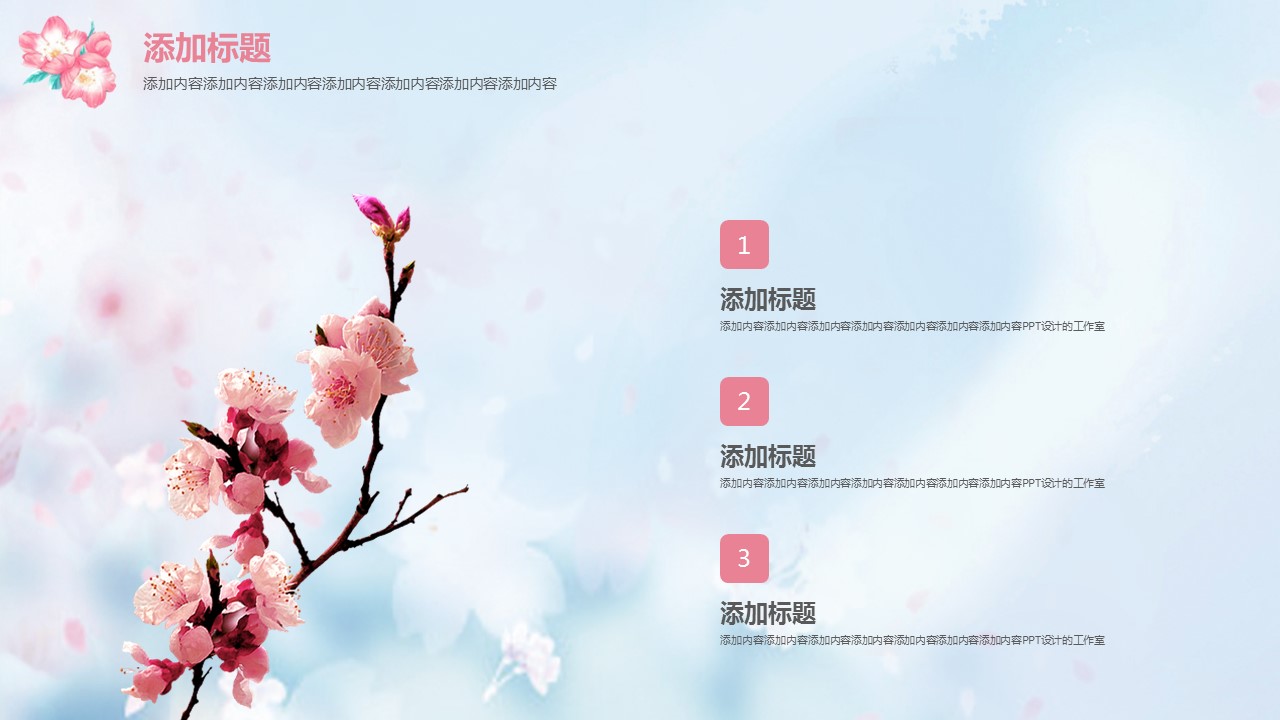 商务.桃花系列11的PPT模板-7/28