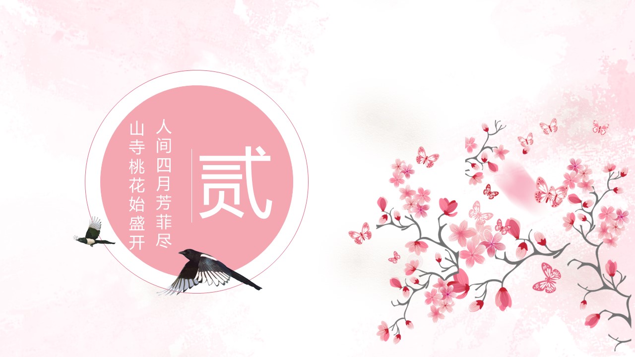商务.桃花系列5的PPT模板-8/28