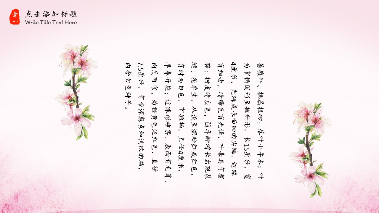 商务.桃花系列图文95的PPT模板-6/28