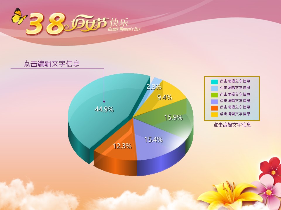 商务.花朵蝴蝶三八妇女节PPT模板的PPT模板-7/42
