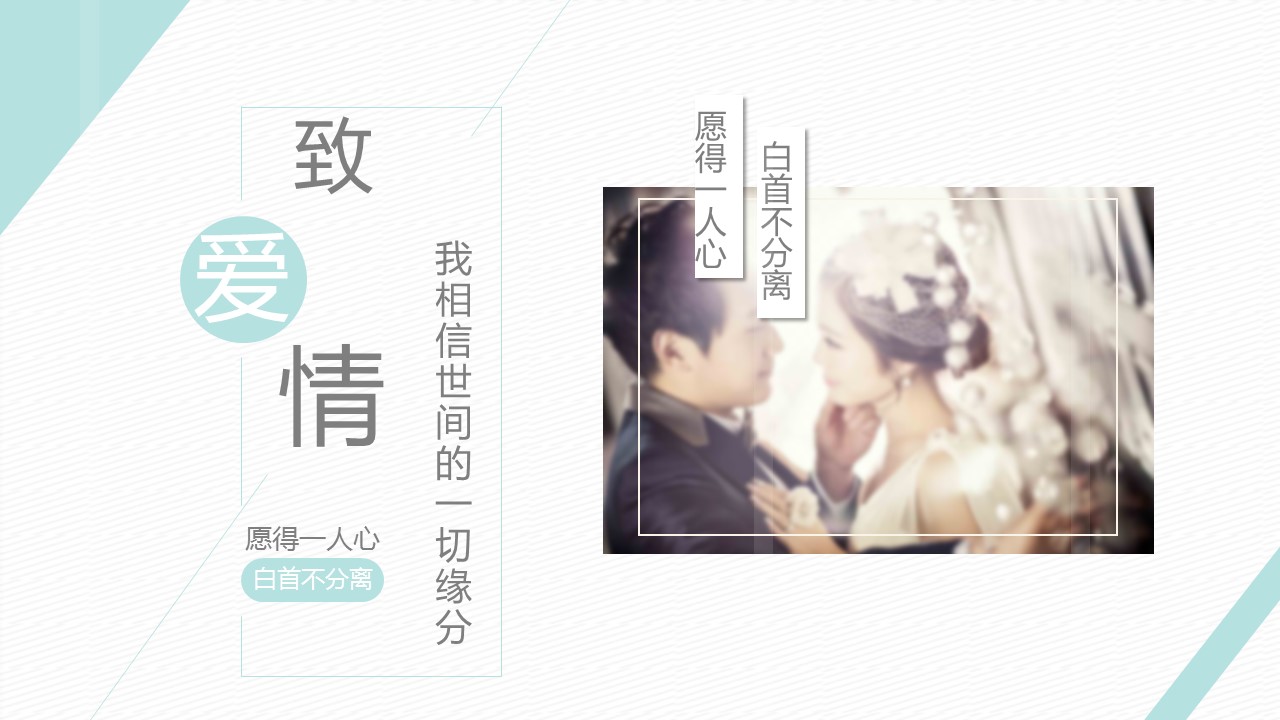 商务.婚庆生活清新唯美婚礼片头成长恋爱婚礼毕业纪念ppt模板的PPT模板-1/25