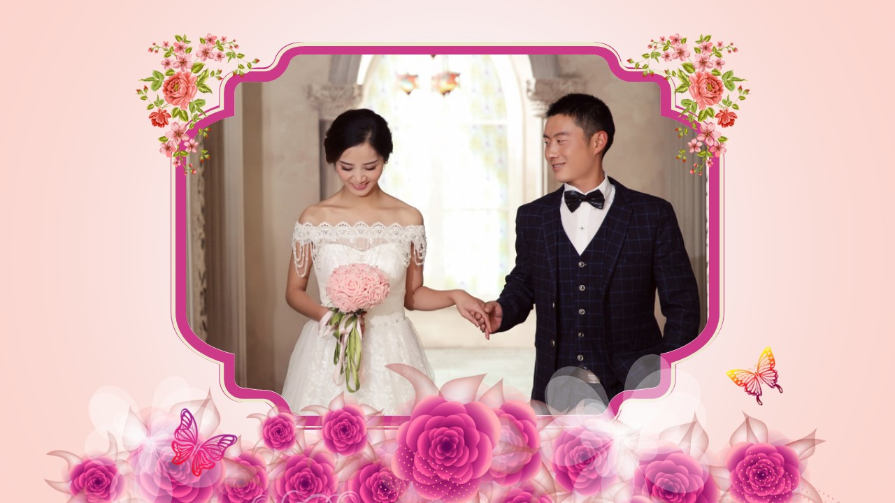 商务.婚庆生活粉色浪漫婚礼开场浪漫求婚——图文的PPT模板-5/17