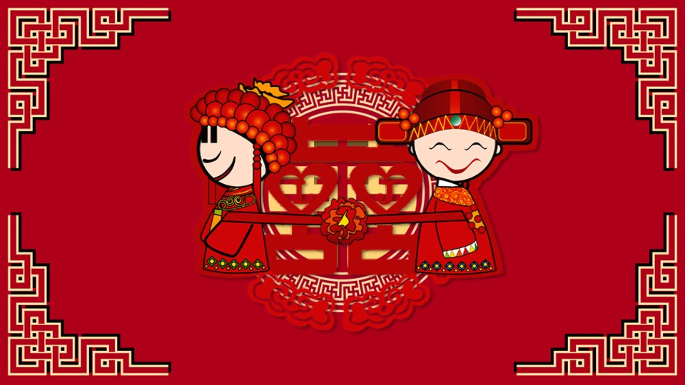 商务.婚庆生活婚礼红色——图文的PPT模板-6/22