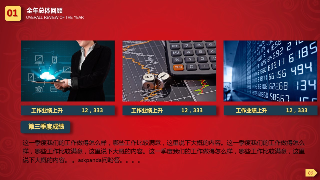 商务.年终日常工作总结ok年度喜庆红色工作报告总结-13——图文的PPT模板-7/38