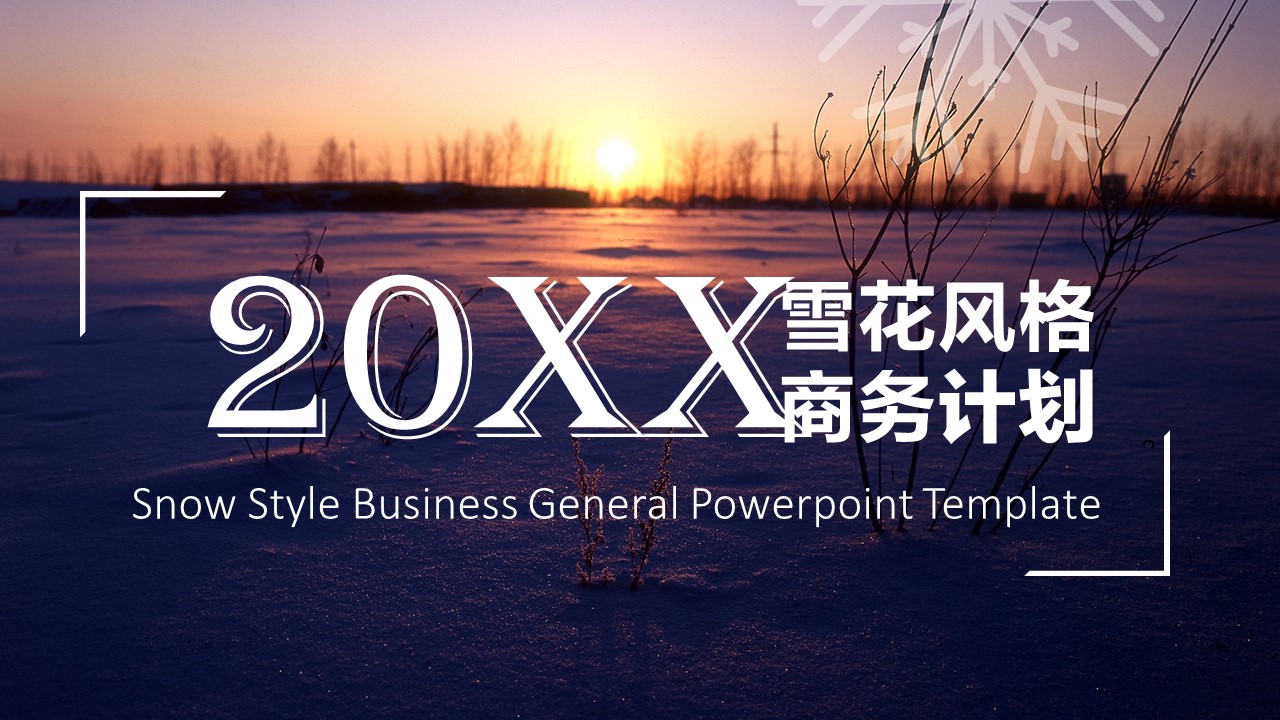 工作计划雪花风格商务计划——图文的PPT模板-1/23