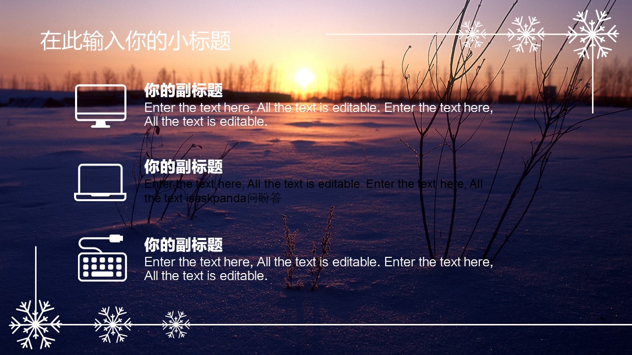工作计划雪花风格商务计划——图文的PPT模板-5/23
