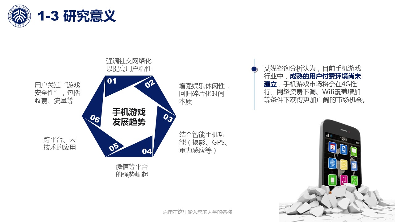 商务.论文答辩北大环境工程毕业答辩底部有50校徽——图文的PPT模板-6/40