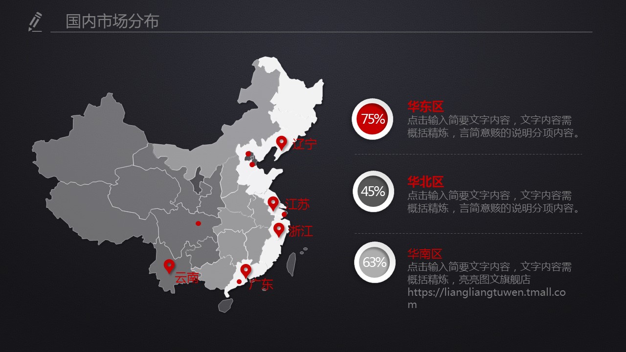 商务工作总结精品微粒体黑色工作汇报——图文的PPT模板-7/50