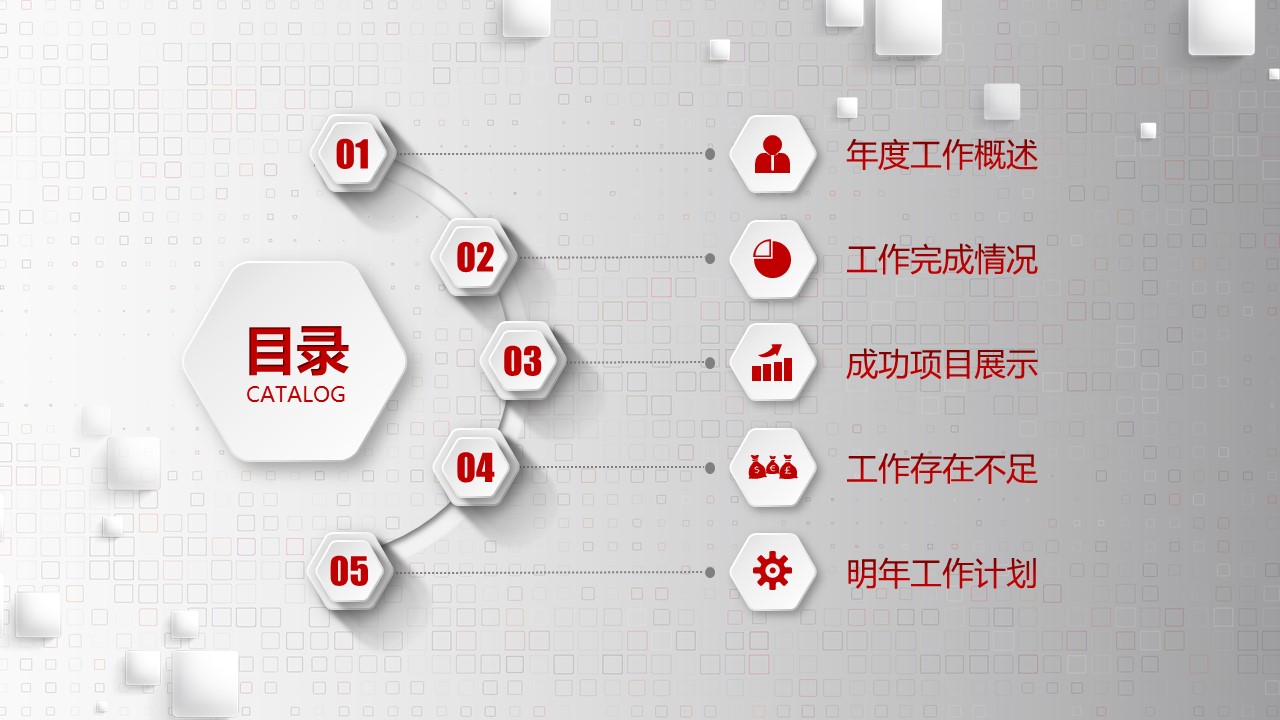 商务工作汇报ok红色大气精品汇报总结——图文的PPT模板-3/45