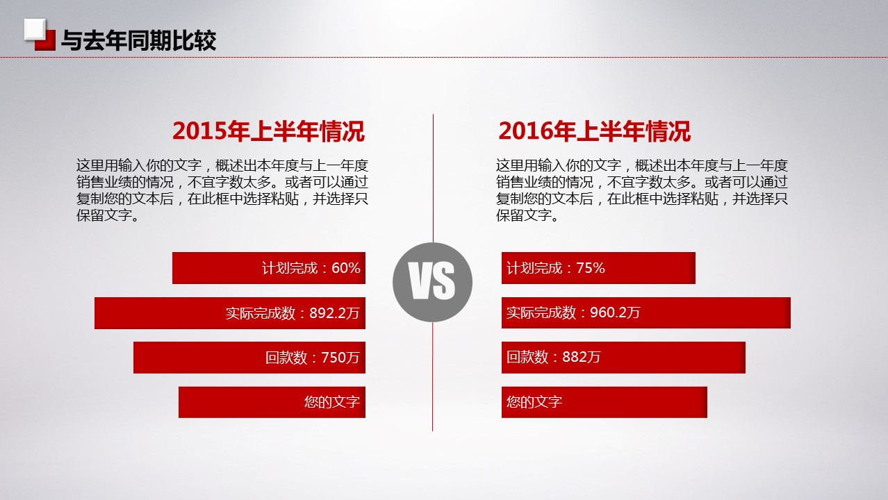 商务工作汇报ok红色年终汇报总结——图文的PPT模板-9/44