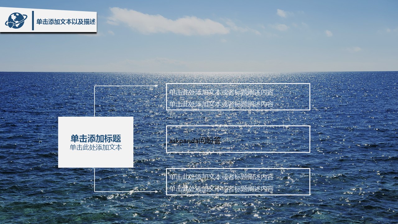 商务工作汇报大海风格商务汇报——图文的PPT模板-6/33