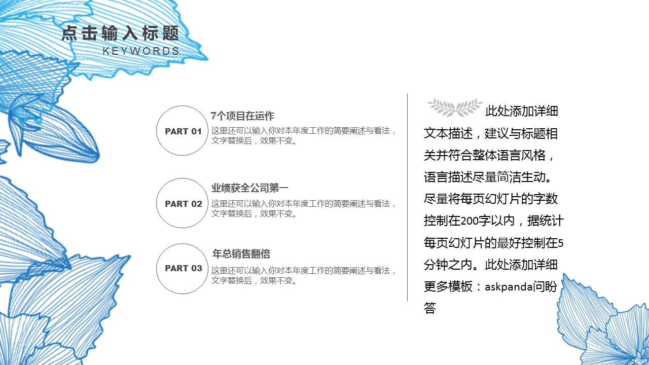 文艺清新商务汇报简约精品——图文的PPT模板-6/36