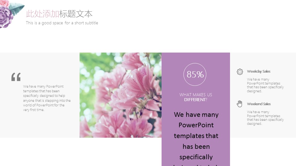 商务.文艺清新小清新花卉汇报总结——图文的PPT模板-4/38