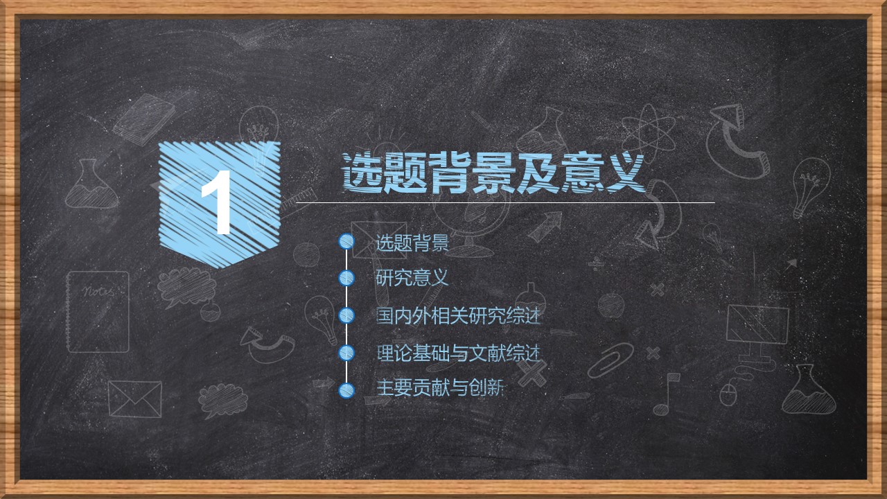 商务.创意黑板论文答辩-图文的PPT模板-3/36