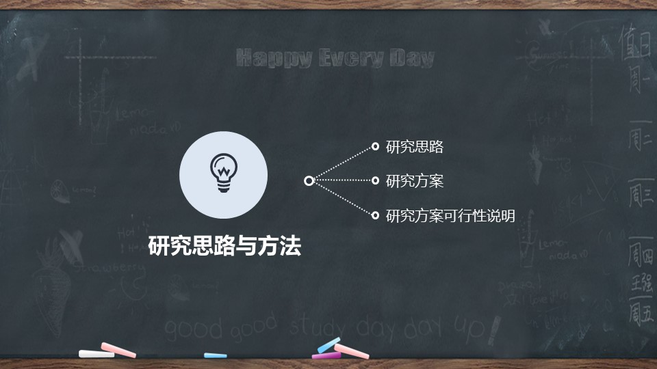 商务.创意黑板毕业答辩-图文的PPT模板-9/34