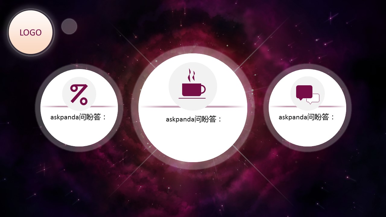 商务.IOS 风格紫色梦幻星空IOS简约风格ppt模板的PPT模板-3/11