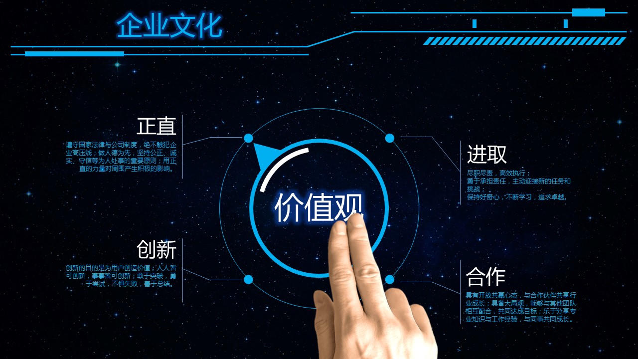 商务.9公司简介ppt模板设计蓝色科技传媒视频的PPT模板-7/29