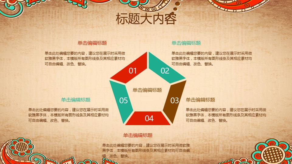 商务.Z178 复古典传统服饰花纹中国风文艺术报告总结汇报 少数民族风PPT模板.PPT模板.21的PPT模板-6/35